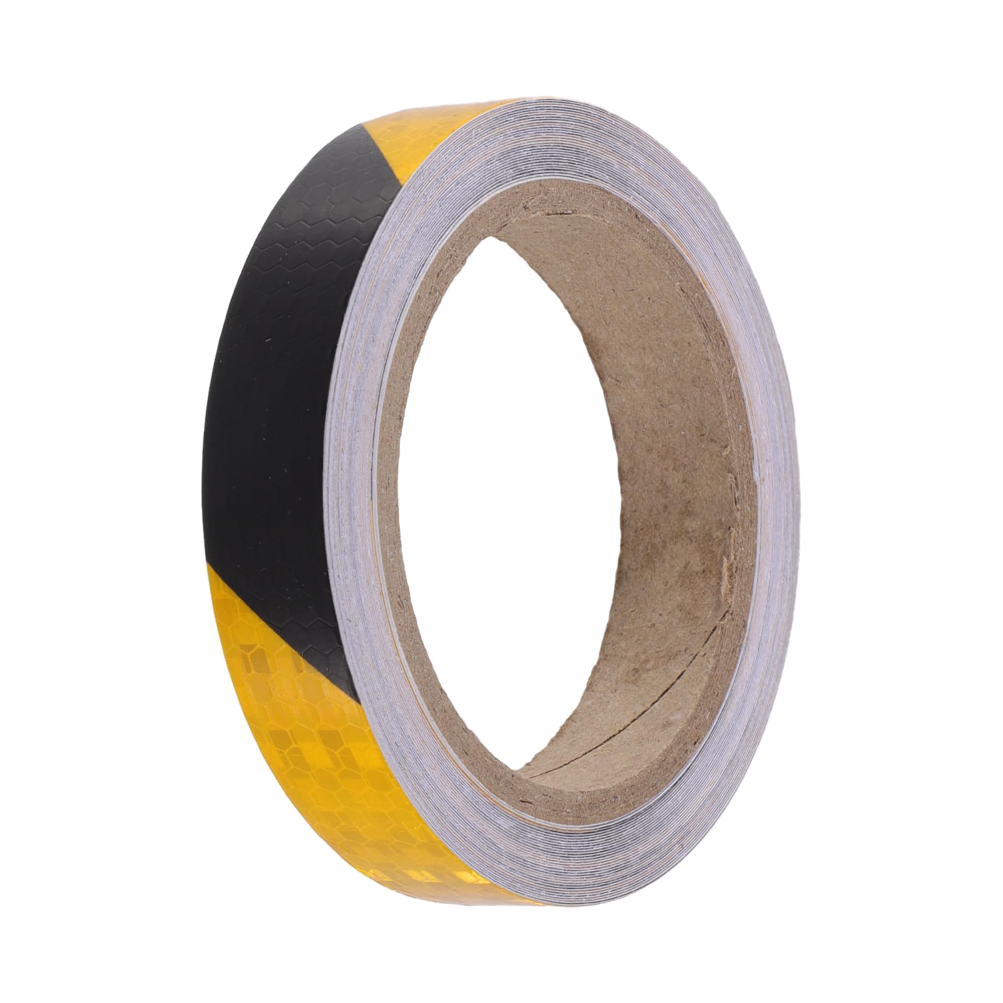 Motoforti Reflective Tape, 2cmx8m, Weather Resistant, PVC, Black and Yellow