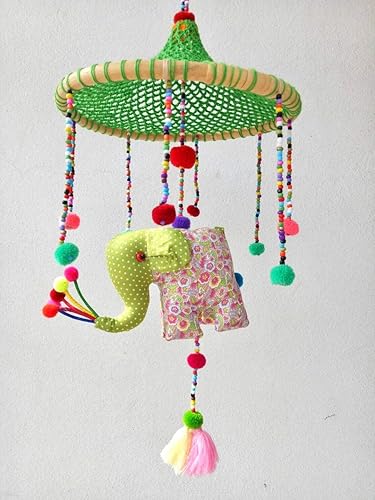 crochet elephant mobile