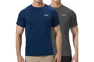 Pausel Men's Rash Guard Swim Shirts Short Sleeve UV Sun Protection Quick Dry UPF 50+ SPF Fishing Beach Water Shirt
