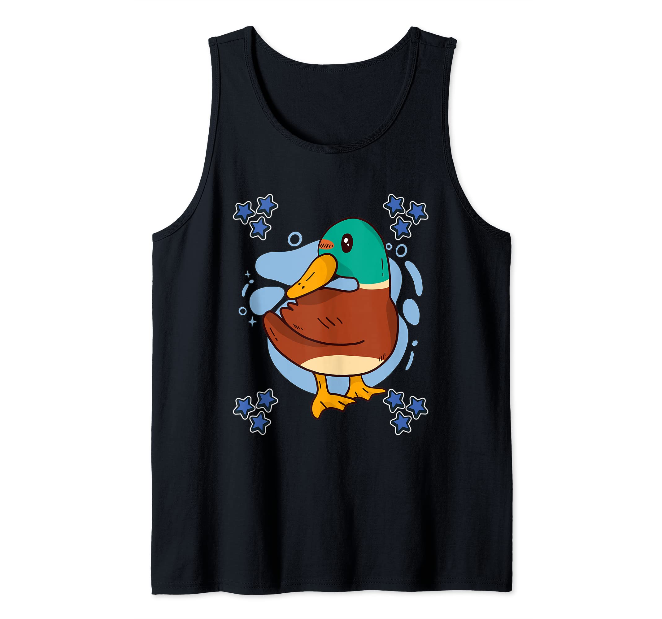 Mens Duck Art Drawing Stars Boys Duck Tank Top