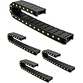QWORK Plastic Enclosed Cable Drag Chain 25×77 mm, 4 Pack 1M Long Flexible Wire Carrier for CNC, 3D Printer & Automation Machines