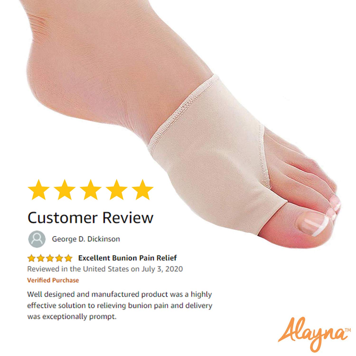 Alayna MEDIUM Bunion Corrector with Non-Slip Grip Insert and Gel Cushion Pad Splint Orthopedic Bunion Protector and Pain Relief Men/Women - Hallux Valgus Realignment Stops Bunion Pain (2 PCS) : Beauty