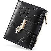 yiijay Small Wallet Women RFID Blocking Leather Bifold Wallet Credit Card Holder for Women Ladies Compact Wallet Mini Purse With Zipper Pocket