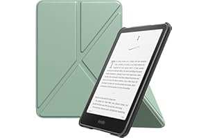MoKo Case for All-New 7" Kindle Paperwhite (12th Generation-2024) and Kindle Colorsoft Signature Edition 2024, Origami Standing Shell Case with Magnetic PC Back Cover, Agave Green