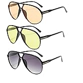 NLEYANB 3-Pack Oversized Aviator Sunglasses, Trendy Retro UV400 Protection Unisex (Women & Men) Bulk Summer Accessories