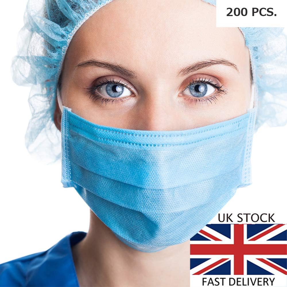 200 X SURGICAL FACE MASK EAR LOOPS – MEDICAL 3 PLY MASKS Sold by AA Electrics 200pcs