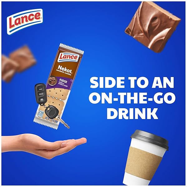 LANCE SANDWICH COOKIES, NEKOT FUDGE, 10 INDIVIDUALLY WRAPPED PACKS, 6 SANDWICHES EACH