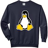Linux Tux Penguin Mascot Logo Open Source Software Engineer Comfort Colors Adult Sweatshirt
