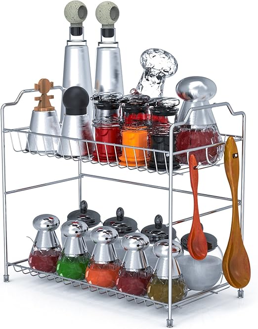 Amazon Com Spice Rack Organizer Packism 2 Tier Bathroom