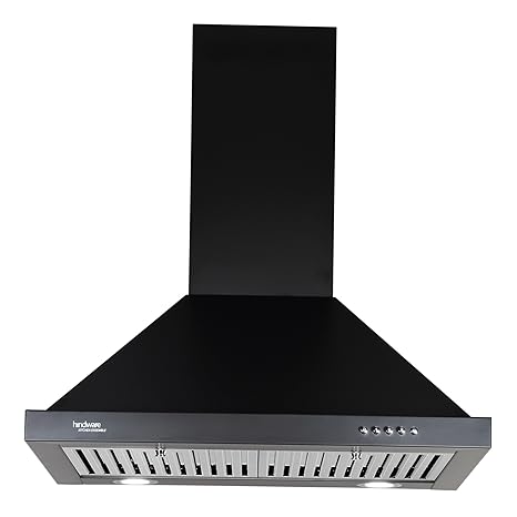 Hindware 60cm 1000 m3/hr Chimney (Blaze Black 60, 2 Baffle Filters, Black)