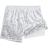 maamgic Workout Running Shorts for Men Retro 5 Inch Gym Shorts with Liner Quick Dry 2 in 1 Athletic Shorts