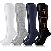 Tisancy 4 Pairs Cotton Compression Socks for Women Men 20-30mmhg Is Best Support Stocking for Running Hiking Cycling