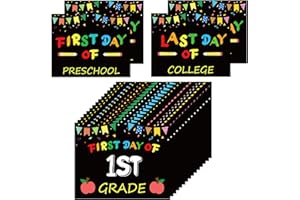 YQUQWN 16 PCS First and Last Day of School Sign Double Sided Back to School Chalkboard Reusable First and Last Day of Grade P