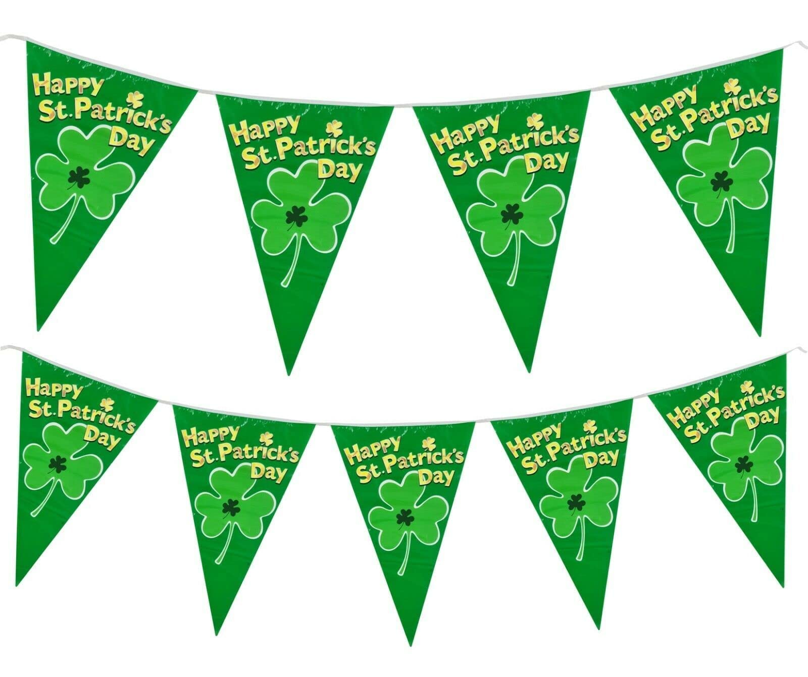St Patricks Day XL Bunting Large Banner 12ft Long 30cm x 20cm Flag Giant Party Flags