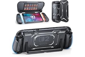 FASTSNAIL Switch 2 Protective Case, Switch 2 Cover with Dockable TPU Middle Frame, Non-Slip Ergonomic Grip for Joycon 2, Anti