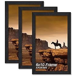 A PLUS MAX 6x10 Picture Frame Set of 3, Black