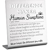 Human Sunshine Gifts for Women, Coworker Leaving, Human Sunshine Plaque, Thank You Appreciation Gifts Friends Women Men Coworkers Inspirational Motivational Office Decorative Signs Plaques bke61