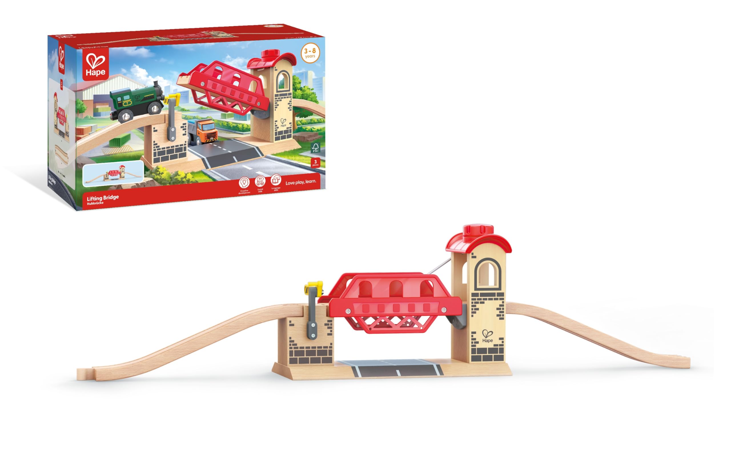Hape Lifting Bridge - Wooden Train Track Accessories