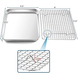 TeamFar Baking Tray with Rack, 12.5 x 10 x 1 Inch