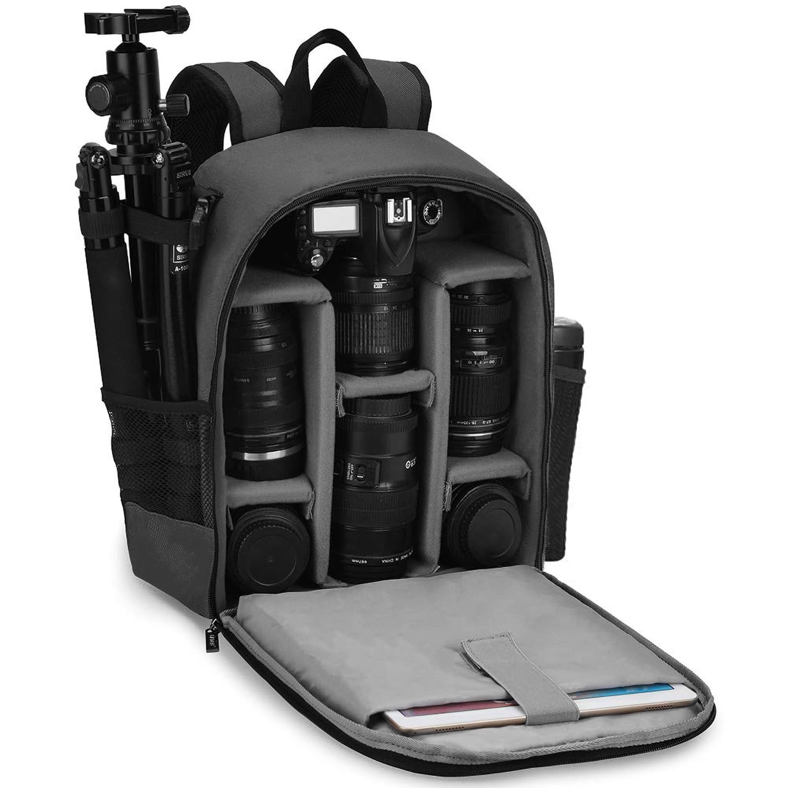 Photo 1 of CADeN Camera Backpack Bag Professional for DSLR/SLR Mirrorless Camera Waterproof, Camera Case Compatible for Sony Canon Nikon Camera and Lens Tripod Accessories Gray