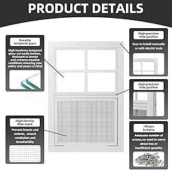 Shed Windows 2 Pack 18" W x 27" H Flush Mount White
