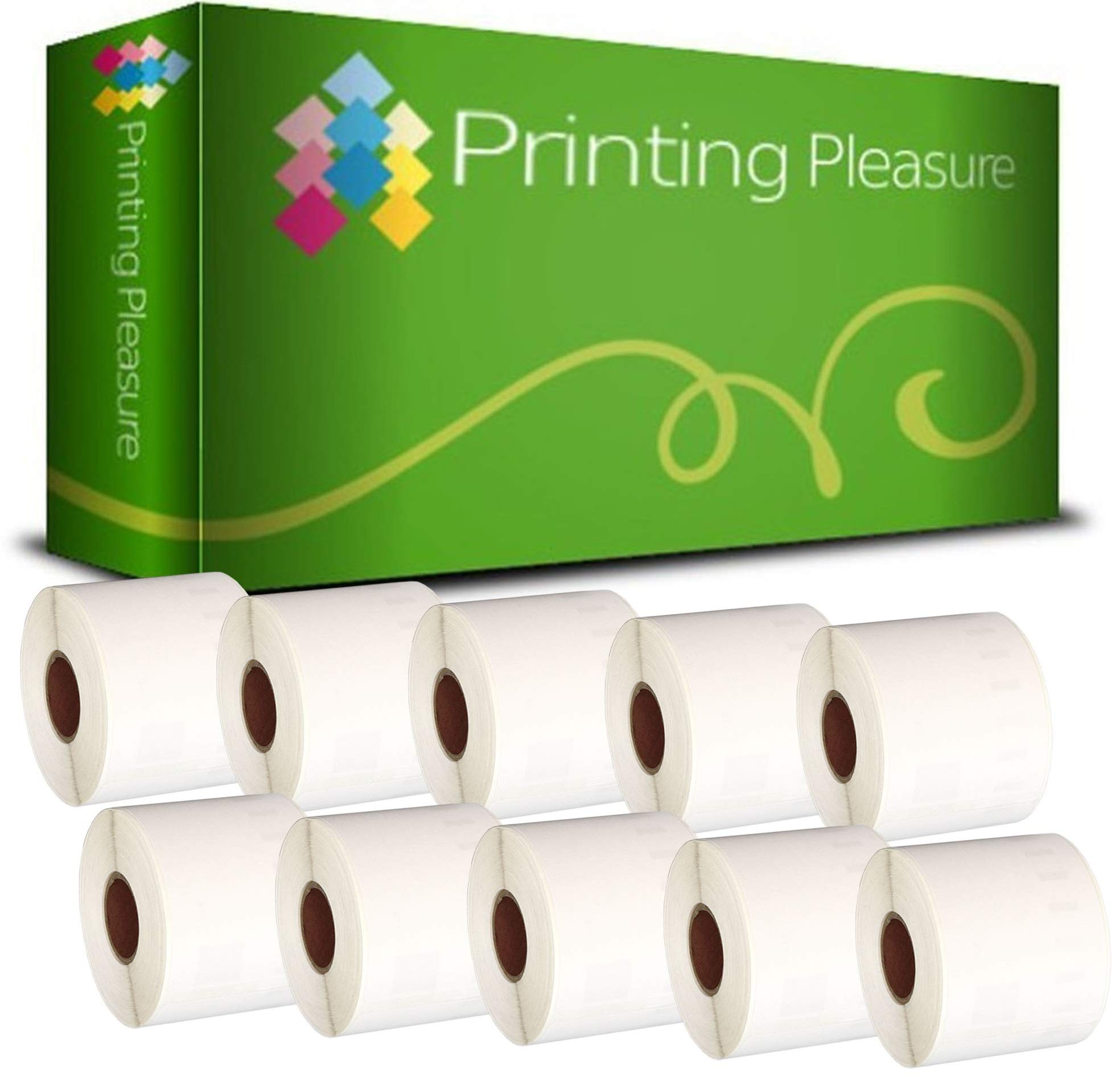 Printing Pleasure 10x 99014 Labels Rolls Compatible with Dymo LabelWriter & Seiko Label Printers | 54mm x 101mm | 220 Labels per Roll