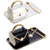 EIHPDEI 2 Set Handbag Shaped Coffee Mug (Black &amp; White | 10 oz/ 300 ml Modern Ceramic Purse Tea Cup with Saucer and Spoon, Cute Creative Purse Drinking Glass for Women Girls