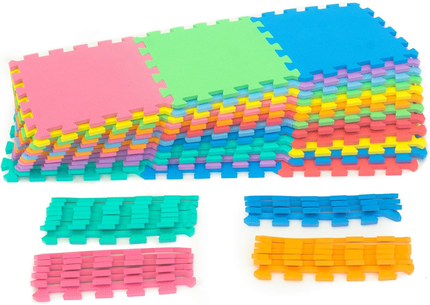 ProSource Puzzle Solid Foam Play Mat for Kids - 16 tiles with edges: Sports & Outdoors