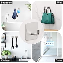 Budding Joy Adhesive Hooks Heavy Duty Stick on Wall