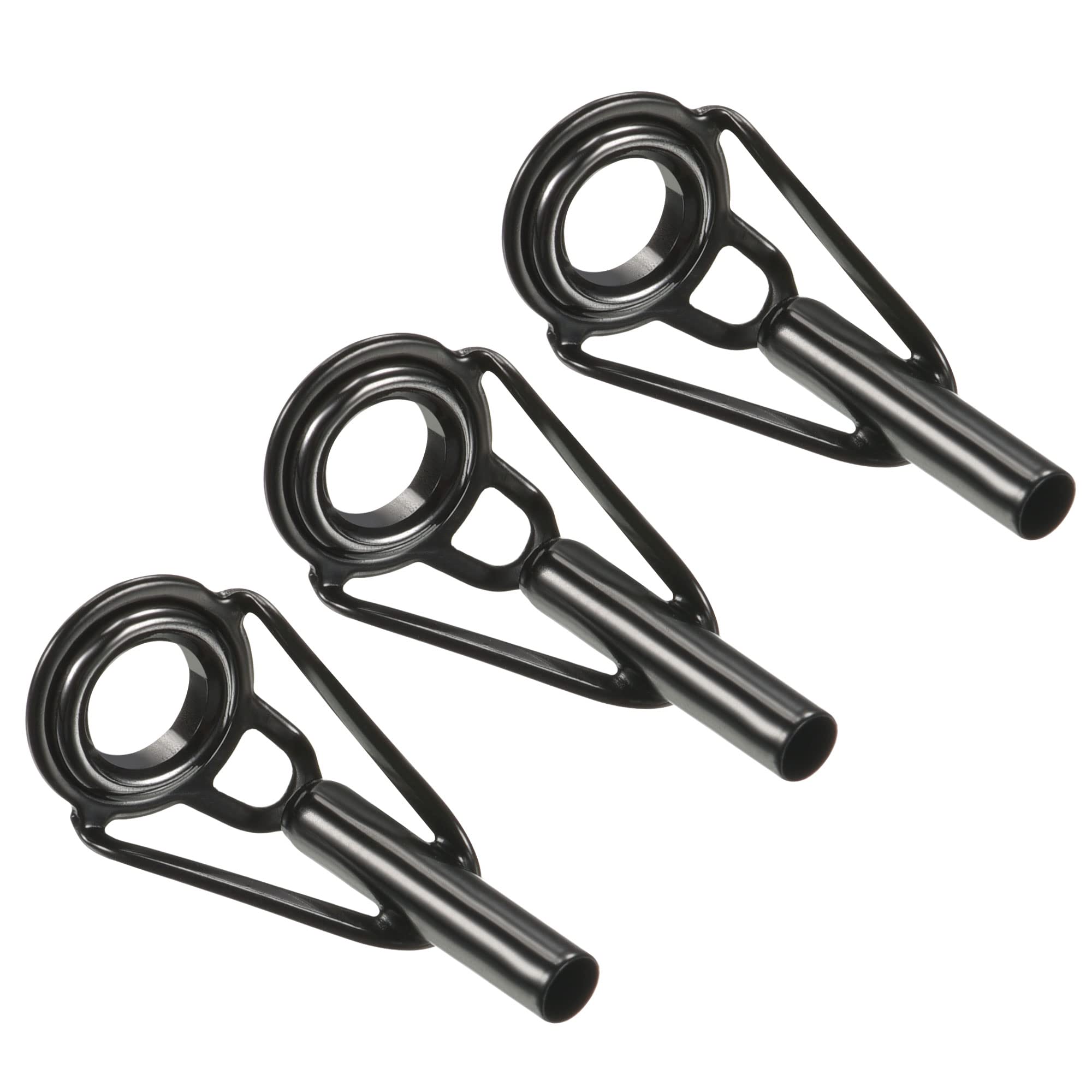PATIKIL 2.8mm Tube Dia Fishing Rod Tips Repair Kit, 3pcs Stainless Steel Black Guide Ring for Saltwater Freshwater Fishing