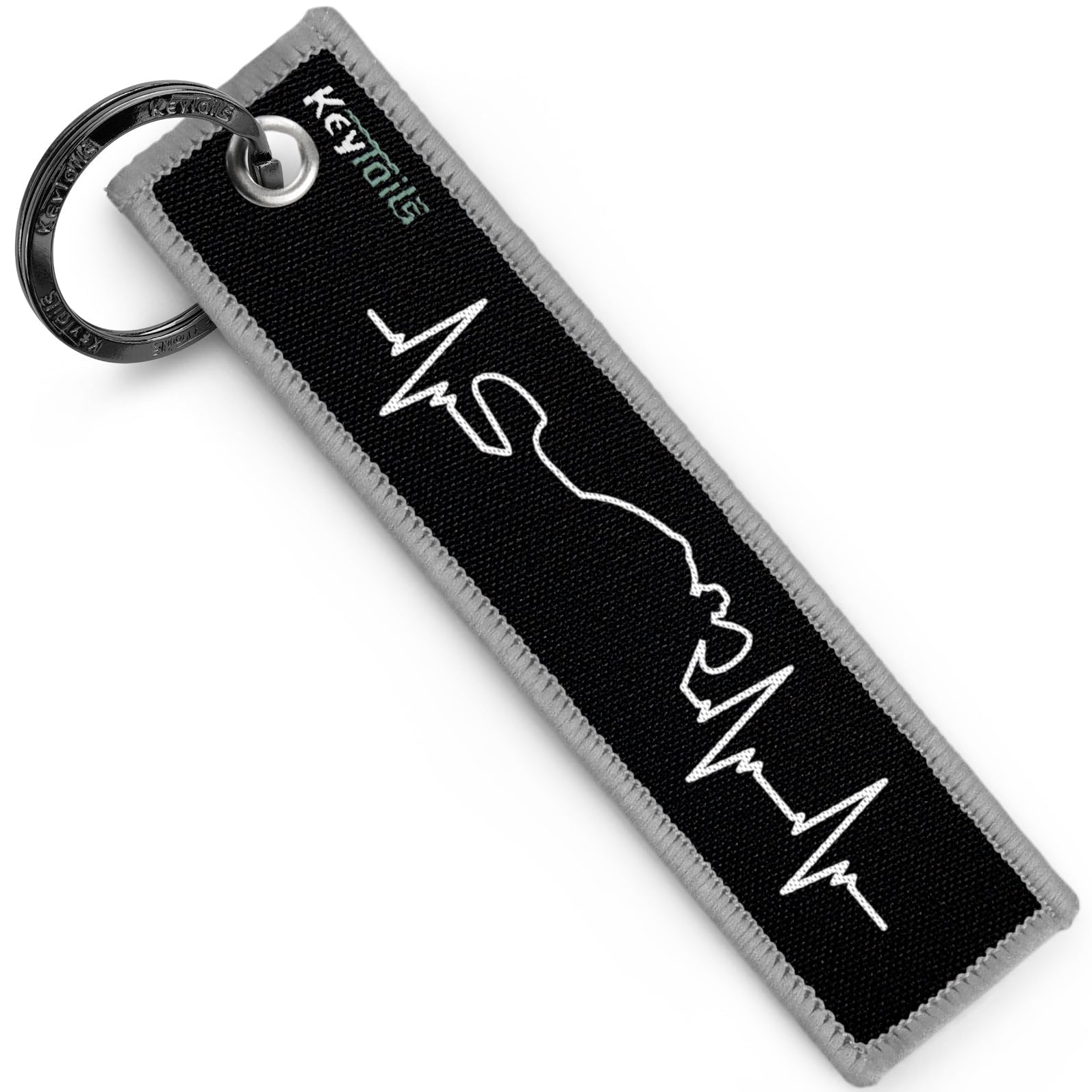 KEYTAILS Keychains, Premium Quality Key Tag for Motorcycle, Car, Scooter, ATV, UTV [Sportbike - Heartbeat]