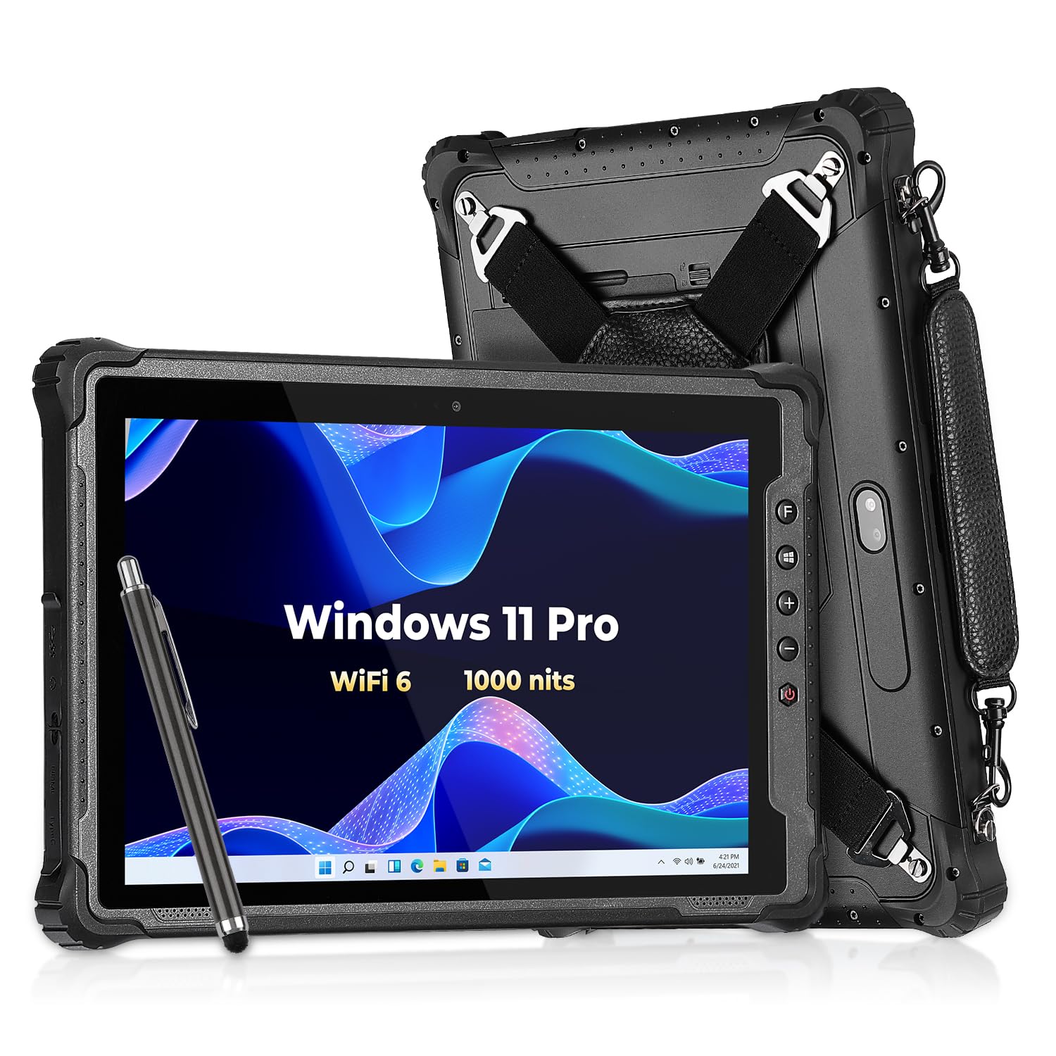 MUNBYN Rugged Tablet Windows 11 Pro, 1000nit Sunlight Readable, Wi-Fi 6 Rugged PC, 10.1-inch, Intel N100, 8GB+128GB, GPS Tough Tablet for Field Work, Construction, 2Y Protection, Black, IRT12