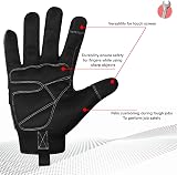 SAWANS Safety Work Gloves Gardening Touch Screen Padded Palm M Black Grey view 2