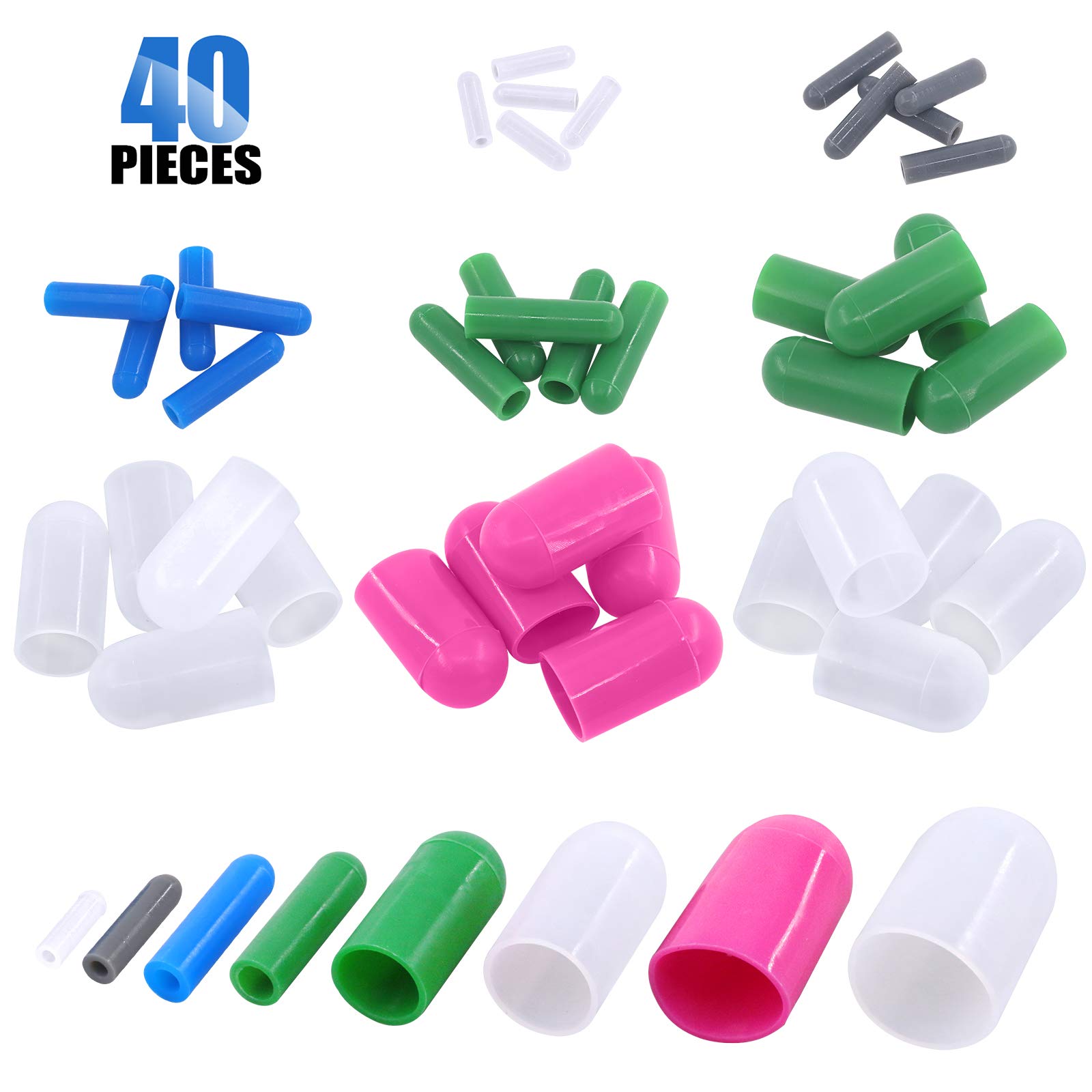 Buy Glarks 40Pcs High Temp Silicone Rubber Protective End Cap Kit for