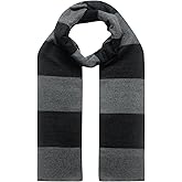 2025 Black and Gray Striped Mens Scarf Winter Soft Shawl Wrap Costume Accessories for Men Women