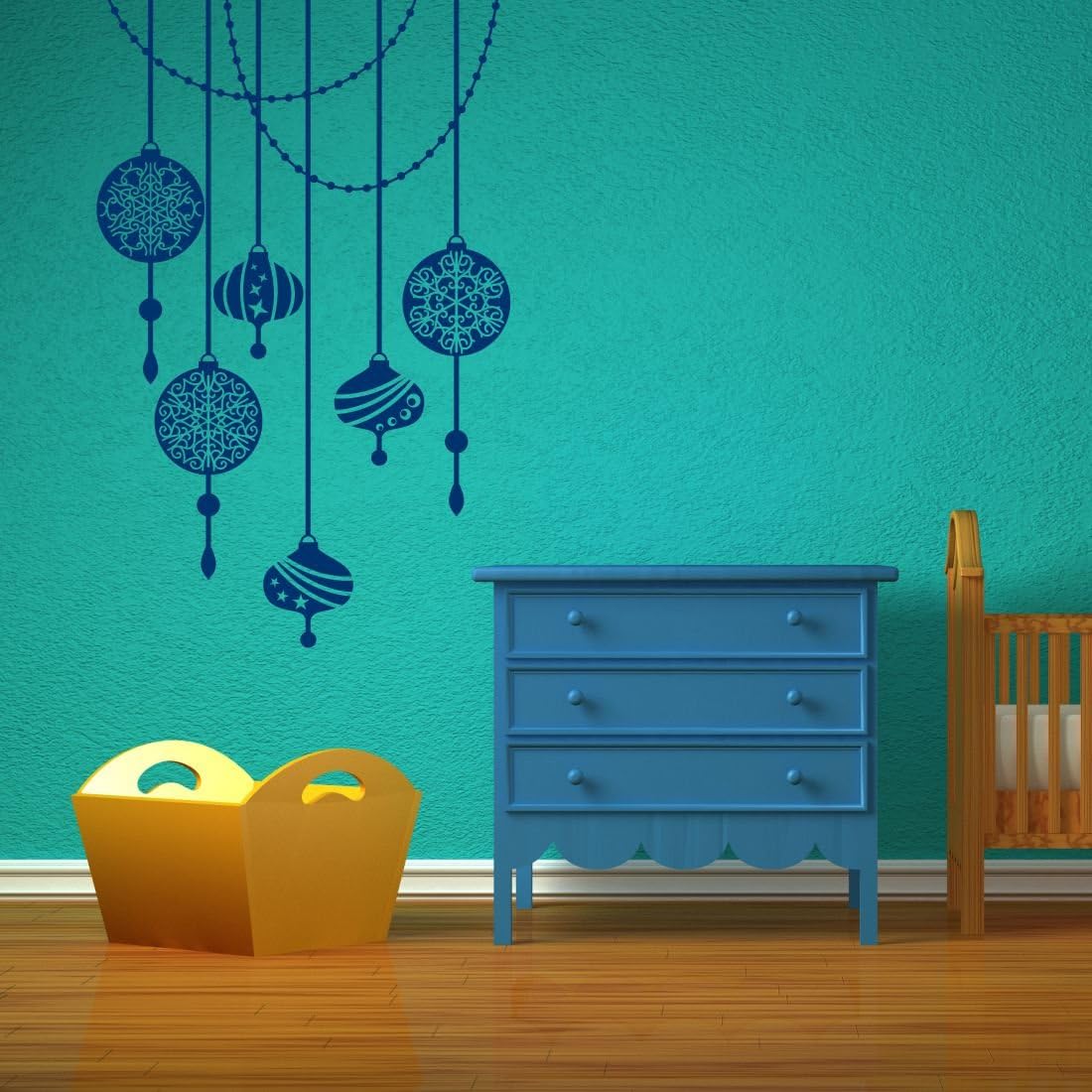 Buy Asian Paints Vinyl Wall Sticker, 76.20 x 26.67 cm, Blue Online at