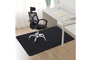 CELION Edging Office Chair Mat for Hardwood & Tile Floor, 55"x35" Computer Gaming Rolling Chair Mat, Under Desk Low-Pile Rug, Large Anti-Slip Floor Protector for Home Office (Black, 55" x 35")
