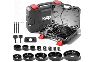 KATA 20PCS Hole Saw Kit, Hole Saw Set with 3/4"-6"(19-152mm) Saw Blades, Hole Saws Drill Bits Hole Cutter Kits with Storage Case, Holesaw Cutting for Soft Wood, Plywood, Drywall, PVC