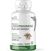 Nature's Fusions Nutri L - Ergothioneine Supplements with Organic Mushroom Complex - 5mg & 600mg Mushroom Extracts, Oyster, Shiitake, King Trumpet 600 mg- 60 Capsules