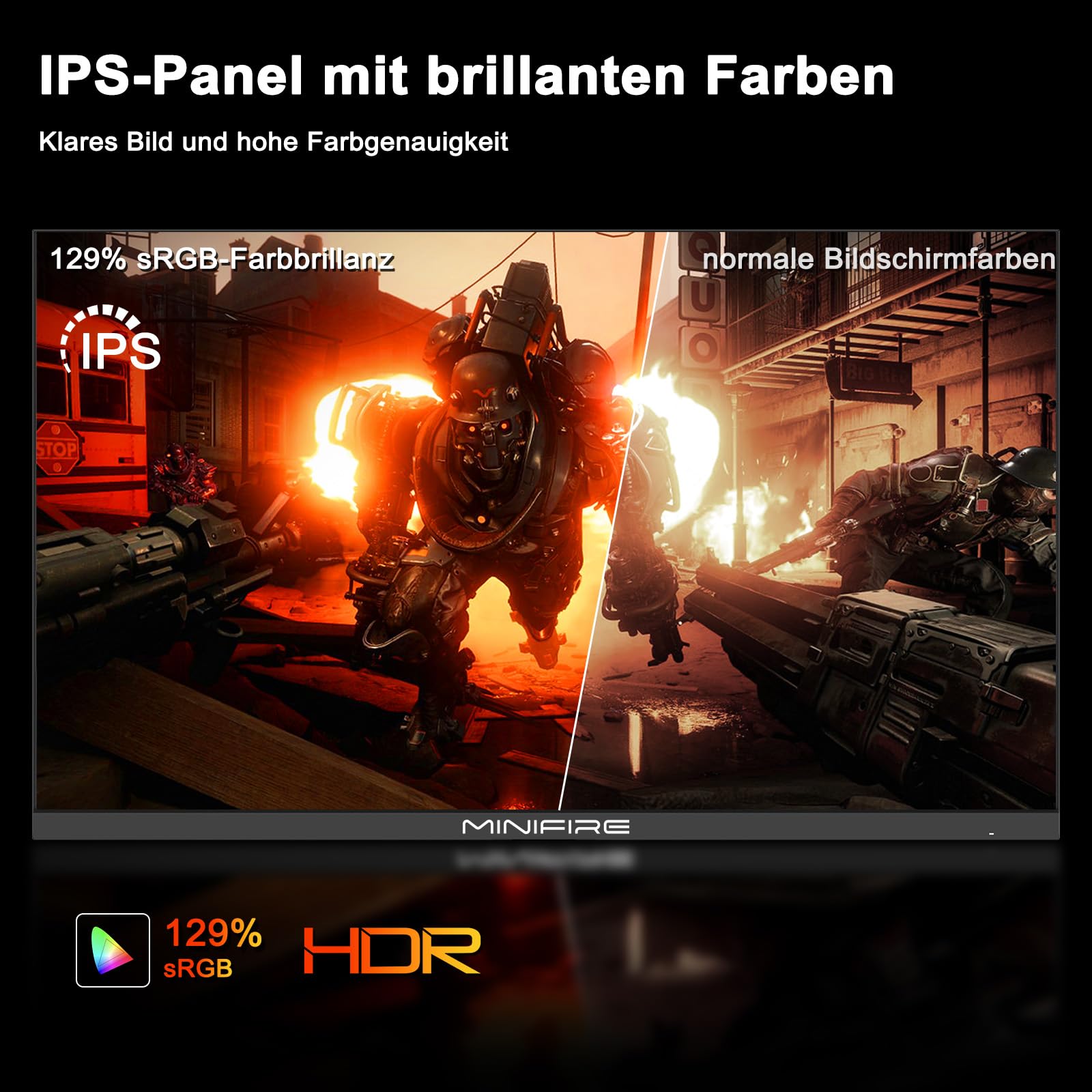 Minifire Gaming Monitor 27 Zoll - WQHD(2560×1440p),200 Hz, 1ms(OD) | HDR, Adaptive Sync-Technologie, Motion Blur Reduction Technologie | Schnelles IPS-Panel (MFG27F4Q-200) 4