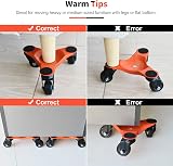 Ronlap 6-Inch Steel Tri-Dolly 3-Wheel Furniture Mover 200 KG Capacity 4 Pack view 8