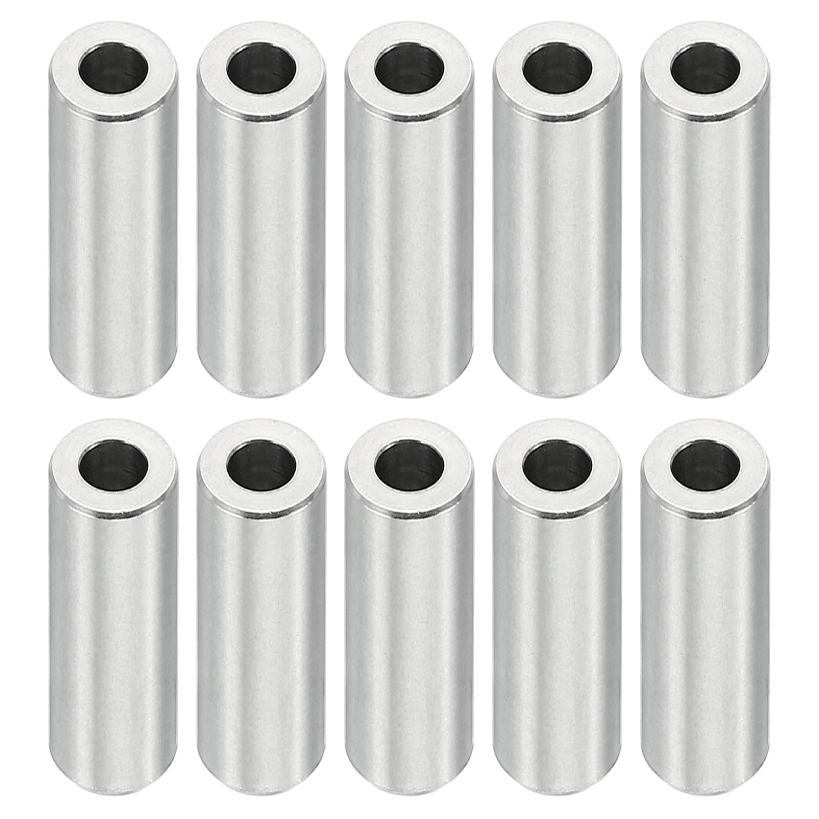 PATIKIL M4 Stainless Steel Spacers, 10 Pcs Metal Spacer Stainless Steel 4.2mm ID x 8mm OD x 20mm L Stainless Steel Spacers Screw Standoff Round for 5/32inch or M4 Screw Bolts