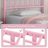 Yaheetech 3ft Single Metal Bed Frame with Headboard Footboard Pink view 8