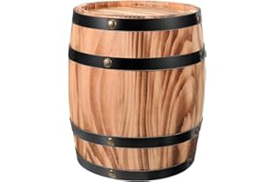 SUPVOX Wooden Oak Barrel 20X16Cm Vintage Wood Craft Decorative Barrel for Home and Commercial Spaces