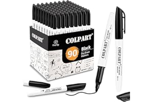 colpart Dry Erase Markers Fine Tip - Pack Of 90 Black Whiteboard Markers Bulk With Low Odor White Board Markers Dry Erase For