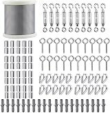 TooTaci Garden Wire 60M 2mm Stainless Steel 7x7 PVC Coated Kit