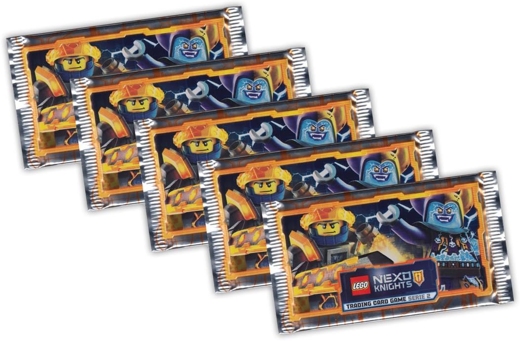 Nexo Knights Blue Ocean – Lego (Series 2) 25 Cards Trading Cards – 5 Booster Packs – ENGLISH EDITION