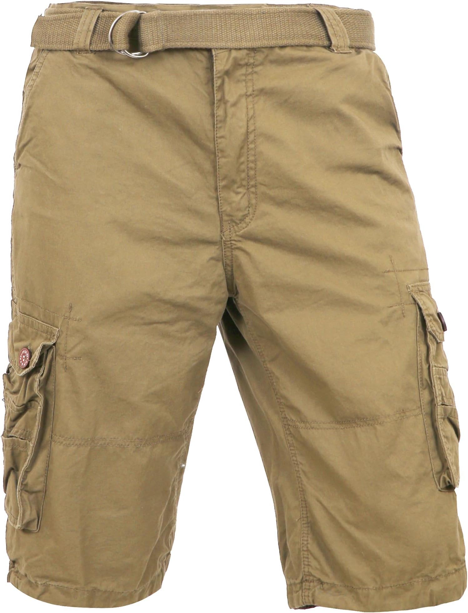 Ma Croix Mens Premium Cargo Shorts with Belt Outdoor Twill Cotton Loose Fit Multi Pocket Pants