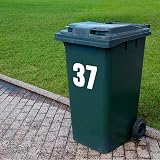 Packwith Pack of 4 White Wheelie Bin Number 7 Stickers 17 cm Vinyl view 4