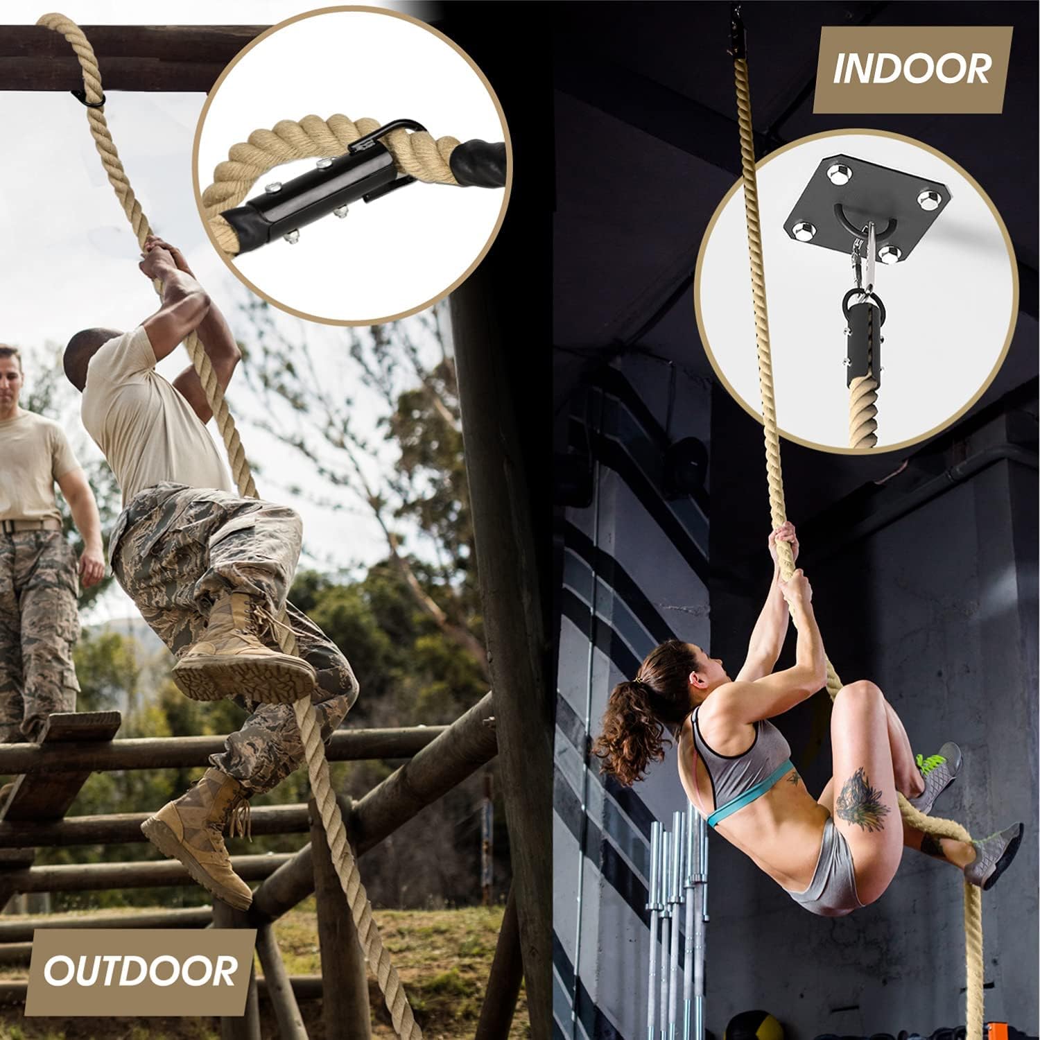 Yes4All Gym Climbing Rope for Fitness & Strength Training, Climbing Exercises & Home Workouts